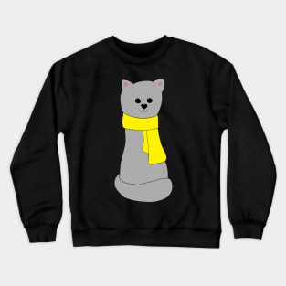 Cat in Yellow Scarf Crewneck Sweatshirt